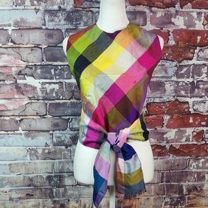 Silk Shantung Wrap Halter Top